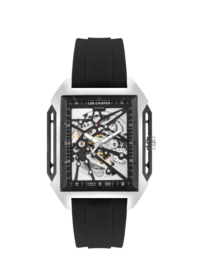 لي كوبر Men's G3265 Movement Watch, Automatic Display and Silicone Strap - LC07900.351, Black