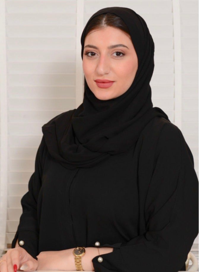 BHNS Fixed veil black and multi-colored plain vip - chiffon veil suitable for- abaya- clothes- hijab luxurious lightweight abaya Islamic women's scarf medium shawl with high quality  - Image 1
