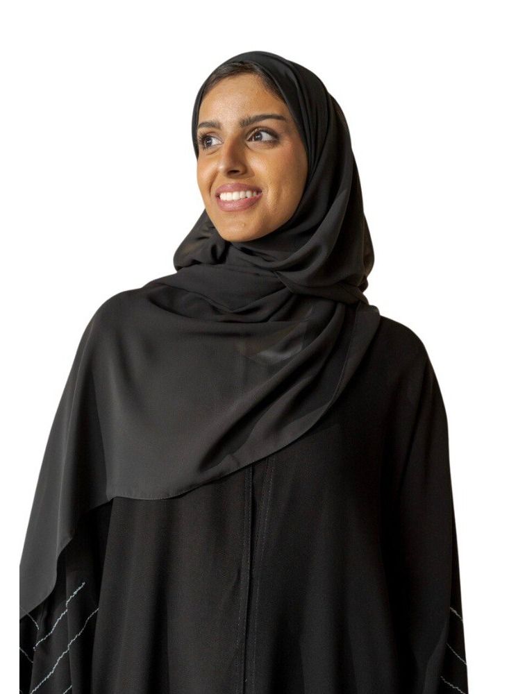 BHNS Fixed veil black and multi-colored plain vip - chiffon veil suitable for- abaya- clothes- hijab luxurious lightweight abaya Islamic women's scarf medium shawl with high quality  - Image 4