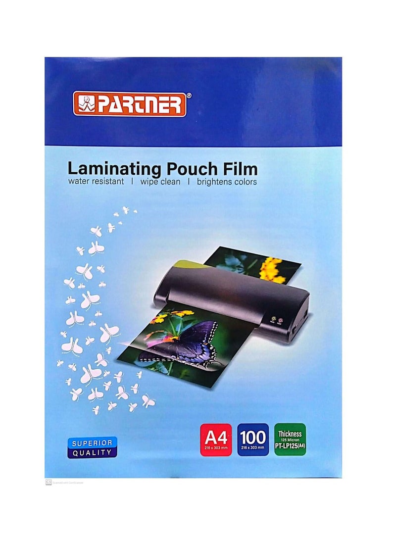 PARTNER 100-Piece A4 Laminating Pouch Film Set Clear - Image 1