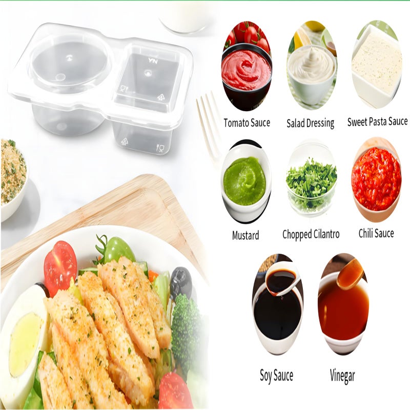KiauFdcf 30-Pack Snack Containers with Lids, 2-Compartment Food Storage Boxes for Meal Prep, Portion Control, School Lunches, Work Meals & Travel Snacks - Image 2