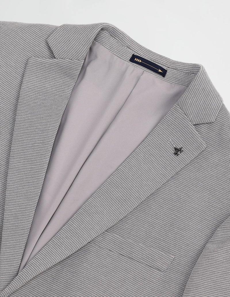 Arrow Men's Grey Self-Design Notch Collar Long Sleeve Formal Polyester Slim Fit Blazer (ARAIBZ5035_Grey_38) - Image 2