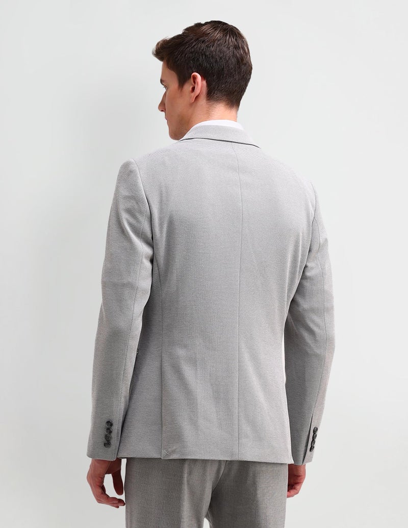 Arrow Men's Grey Self-Design Notch Collar Long Sleeve Formal Polyester Slim Fit Blazer (ARAIBZ5035_Grey_38) - Image 5