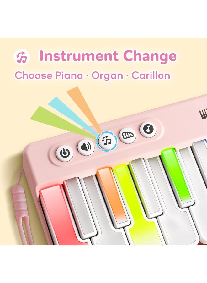 Kids Mini Piano Toy with Lighting Effects, Portable Travel Piano Keyboard Toddlers Musical Instrument Learning Toys, Music Interactive Birthday Gift for 3+ Year Old Children - Image 3