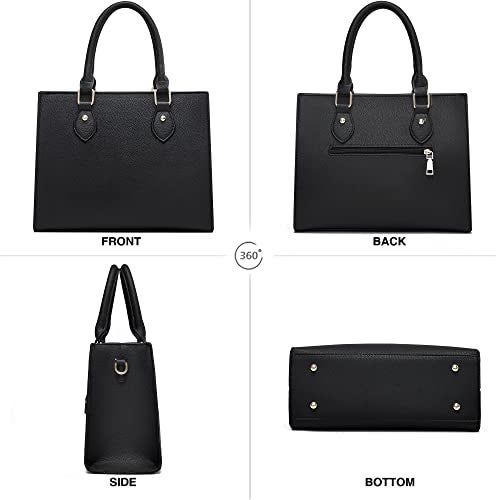 CHICAROUSAL Crossbody Purses and Handbags for Women PU Leather Tote Top Handle Satchel Shoulder Bags (1 LiZ Black) - Image 4
