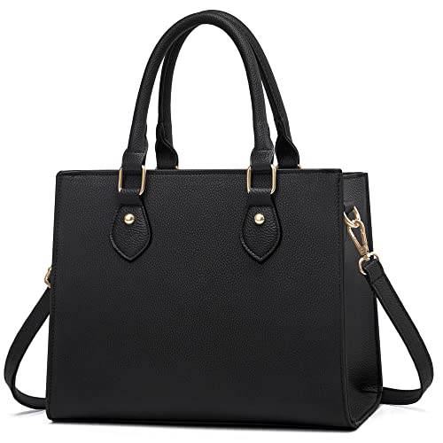 CHICAROUSAL Crossbody Purses and Handbags for Women PU Leather Tote Top Handle Satchel Shoulder Bags (1 LiZ Black) - Image 1
