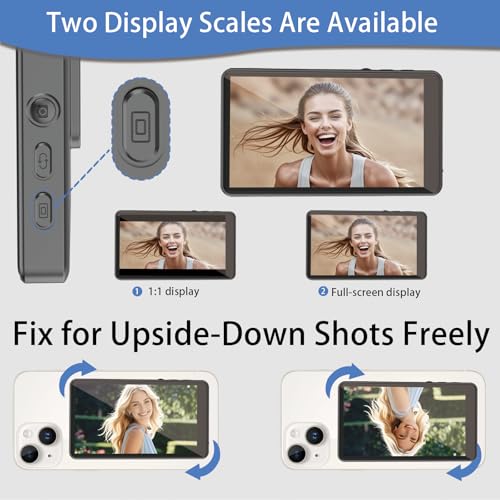 MGW Star Selfie Monitor Screen for iPhone, Built-in Speaker, Wireless Magnetic Selfie Screen for iPhone & Android, Back Camera Monitor with Remote Control for Selfie Vlog Live Stream TikTok (Grey) - Image 4