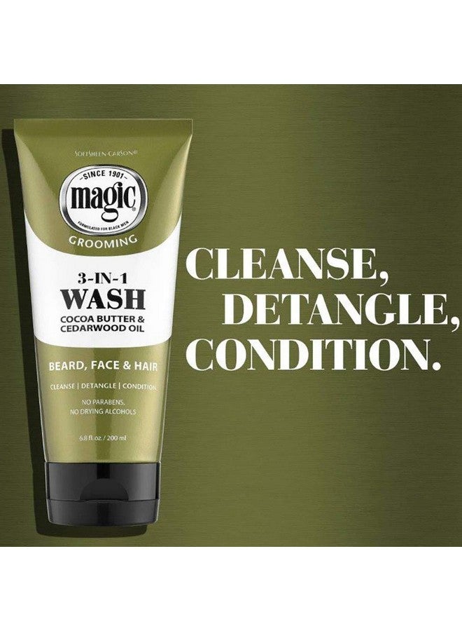 SoftSheen-Carson Magic Beard Wash 3 In 1 Cleanses And Conditions For Face Beard And Hair With Cocoa Butter And Shea Butter 6.8 Fluid Ounces - Image 2
