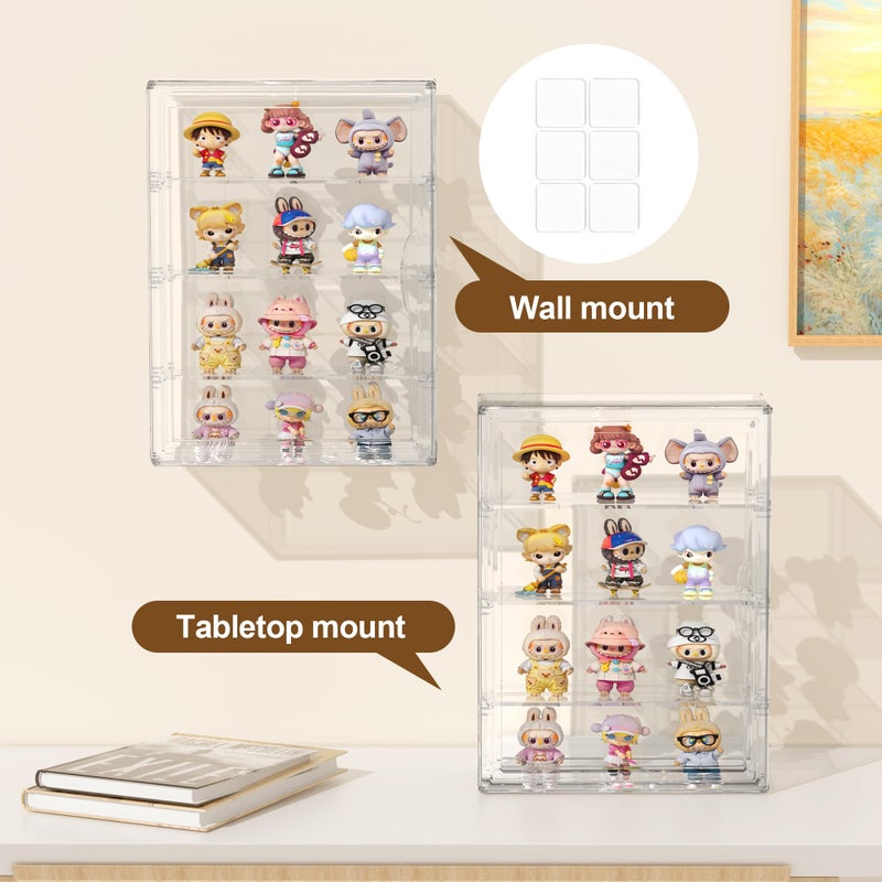 BOHOIDEE 4 Tiers Clear Display Case for Figures, Acrylic Storage Organizers Box with Magnetic Door, Wall-Mounted Dustproof Showcase for Collectibles Action Figure(1PACK, Wall-Mounted Extra Large) - Image 4