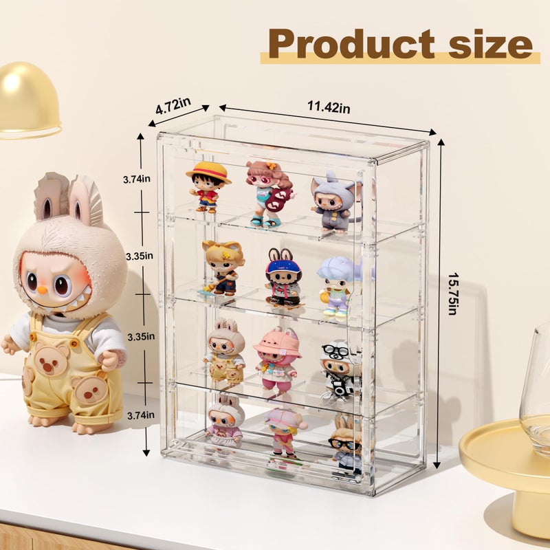BOHOIDEE 4 Tiers Clear Display Case for Figures, Acrylic Storage Organizers Box with Magnetic Door, Wall-Mounted Dustproof Showcase for Collectibles Action Figure(1PACK, Wall-Mounted Extra Large) - Image 3