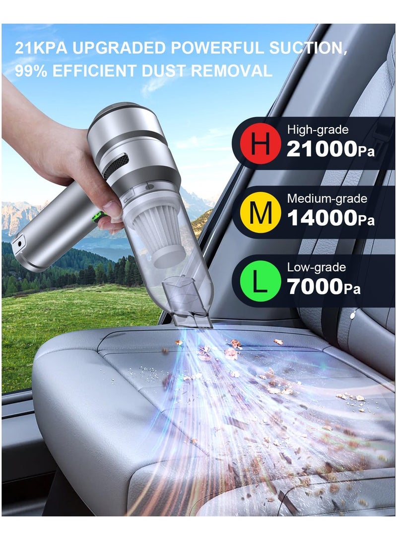 Car Vacuum, 3 Suction Modes, Portable Mini Cordless Cleaner with 21000pa Suction Power, Handheld Vacuum for Home,Car, Office Desk, Keyboards - Image 4