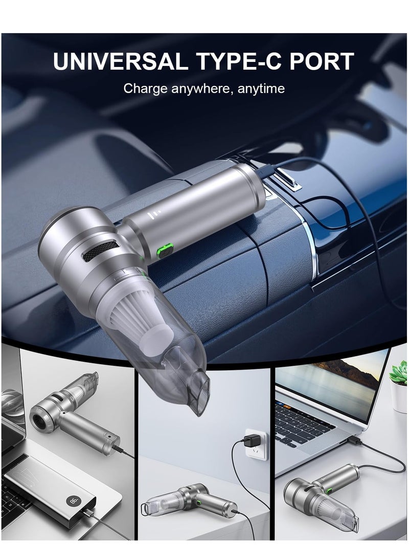 Car Vacuum, 3 Suction Modes, Portable Mini Cordless Cleaner with 21000pa Suction Power, Handheld Vacuum for Home,Car, Office Desk, Keyboards - Image 5