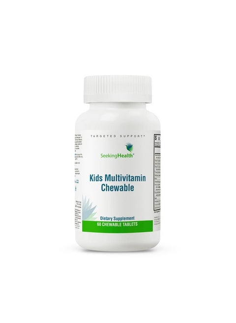 Seeking Health Kids Multivitamin Chewable, Formulated for Children’s Health, with L-5-MTHF L-Methylfolate, B12, Riboflavin, Vitamin A, Vegetarian (60 Chewable Tablets)*