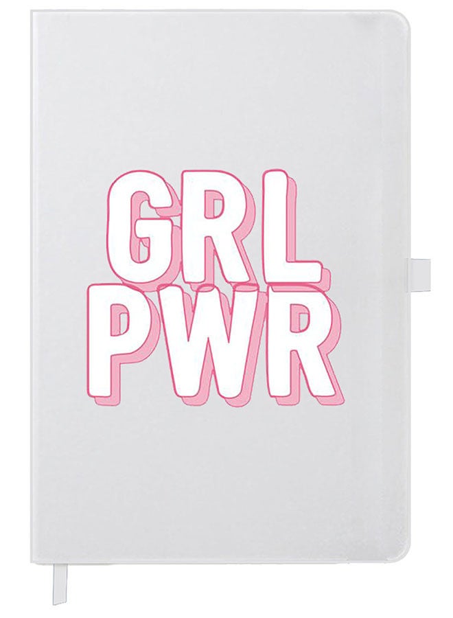 Theodor Designer A5 Thick White Hardcover Notebook Girl Power 2 - Image 1