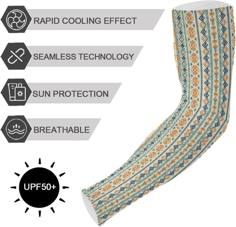 KLL Western Boho Aztec Pattern Tribal cooling tattoo cover up UV protection cooling sleeves for feeling high elasticity - Image 5