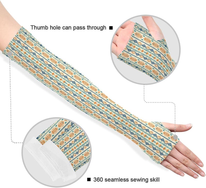 KLL Western Boho Aztec Pattern Tribal cooling tattoo cover up UV protection cooling sleeves for feeling high elasticity - Image 3