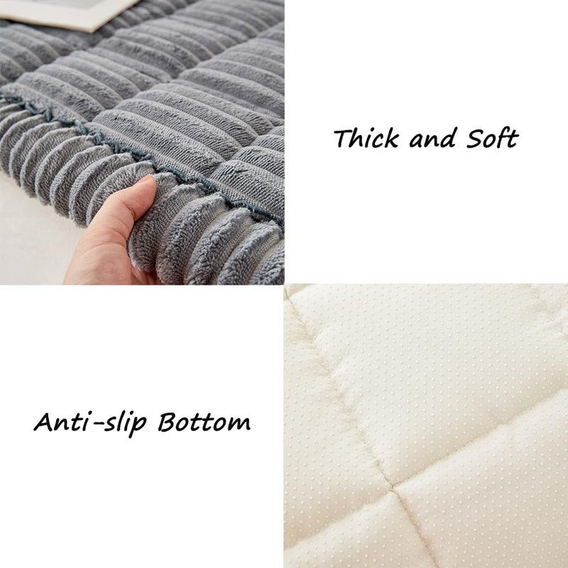 Awjcsv Couch Cover for Dogs Washable, Fuzzy Pet Couch Covers for 3 Cushion Sofa Pet Friendly, Non Slip Sofa Cover (Blue-Grey, 27.6" x 59"/70 x 150cm) - Image 5