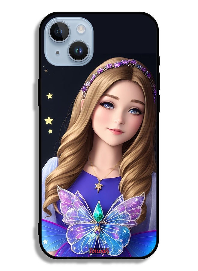 Tolwak Apple iPhone 14 Plus Protective Case Cute Butterfly Girl - Image 2