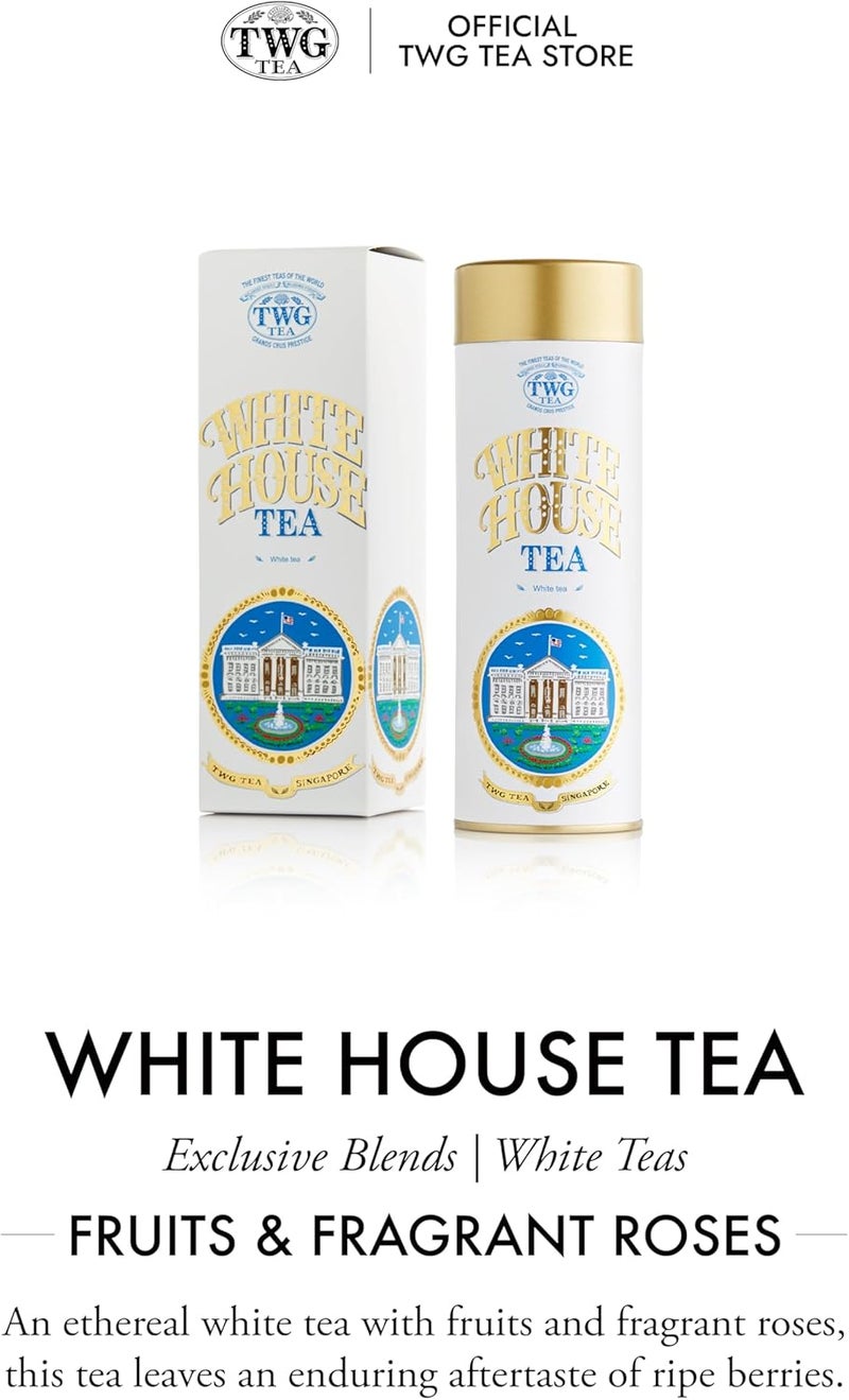TWG Tea White House Tea - Exquisite White Tea with Rose Petals in Haute Couture Tin, 50g Gift Set - Image 3