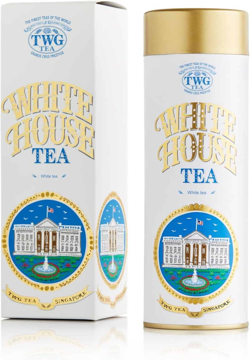 TWG Tea White House Tea - Exquisite White Tea with Rose Petals in Haute Couture Tin, 50g Gift Set - Image 1