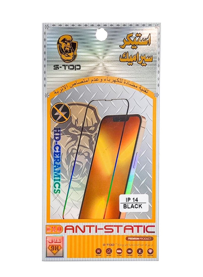 S-TOP Full Cover Glass Screen Protector For iPhone 14/13/13 Pro 6.1-inch Black - Image 2