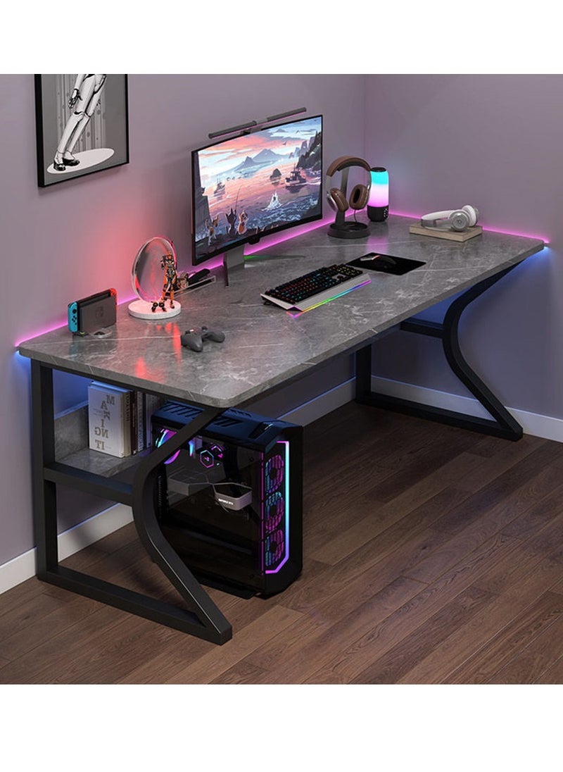 XiuWoo 2-Tier Fashion Gaming Desk Small Gaming Desk, PC Computer Desk, Laptop Table, Home Office Desk Workstation, Computer Corner with Storage Rack  - Image 1