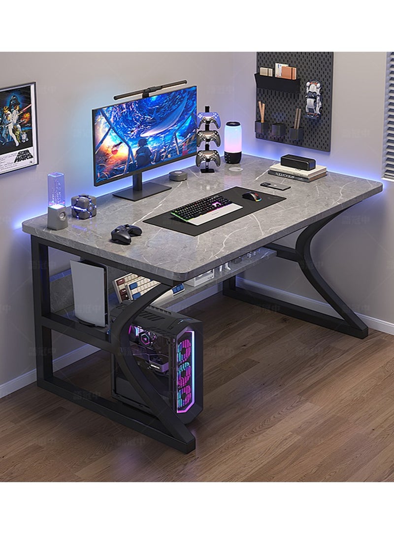 XiuWoo 2-Tier Fashion Gaming Desk Small Gaming Desk, PC Computer Desk, Laptop Table, Home Office Desk Workstation, Computer Corner with Storage Rack  - Image 2