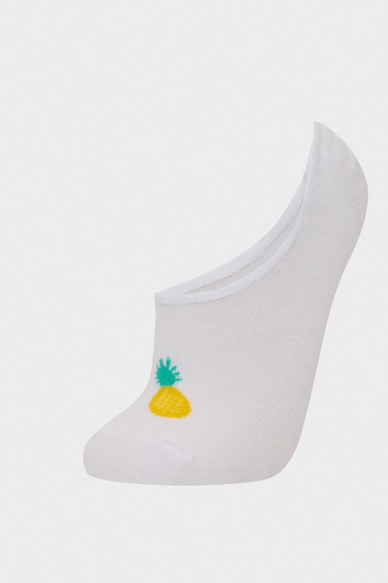 DeFacto White Woman Woman Fruit 3 piece Babet Socks Casual - Image 3