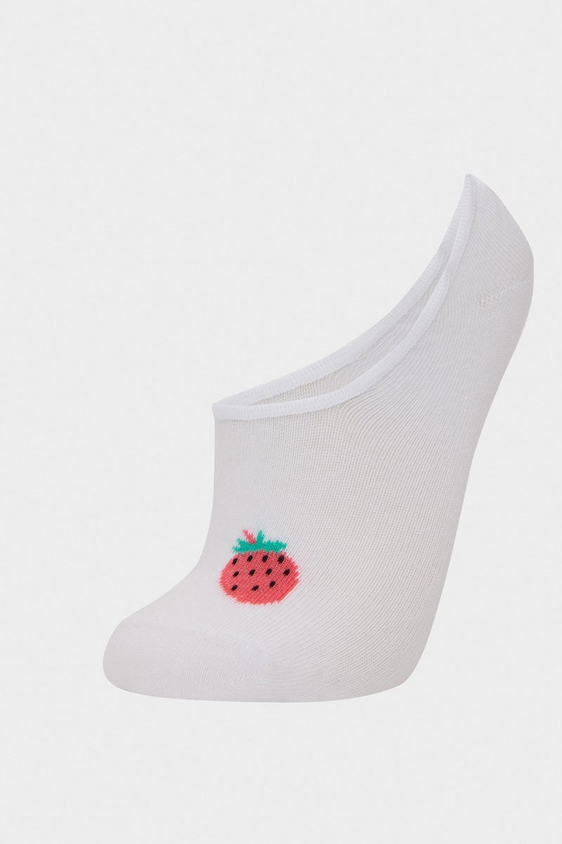 DeFacto White Woman Woman Fruit 3 piece Babet Socks Casual - Image 2