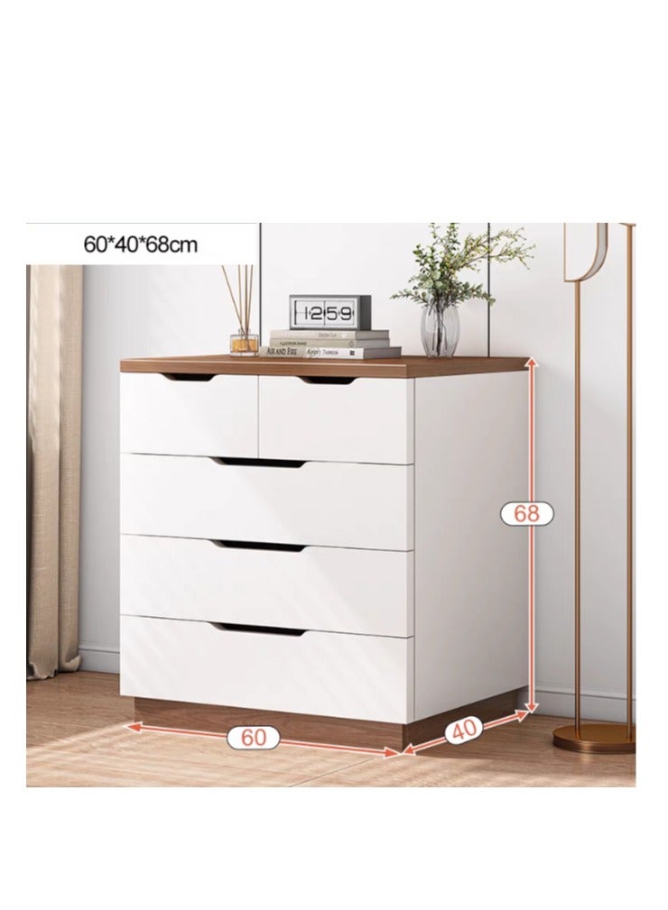 جولدن خزانة ملابس متعددة الوظائف مكونة من 4 طبقات و5 أدراج لغرفة النوم، خزانة ملابس حديثة باللون الأبيض، منظم تخزين كبير السعة لغرفة المعيشة والممر والمدخل 60 × 40 × 68 سم - Image 2