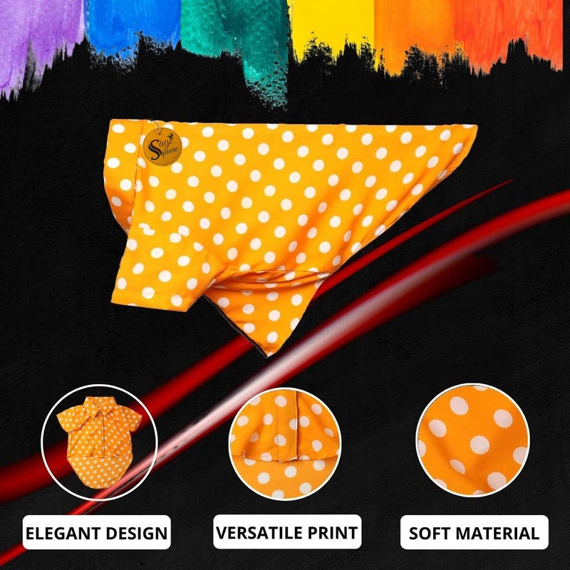 Sage Square Funky Soft Material Dog Shirt | Cool/Funky Print Pet | Soft Light Weight | Comfortable & Breathable Dog Clothing | Trendy Vest Outfit (Polka Orange) (XLarge - 24inch) - Image 3