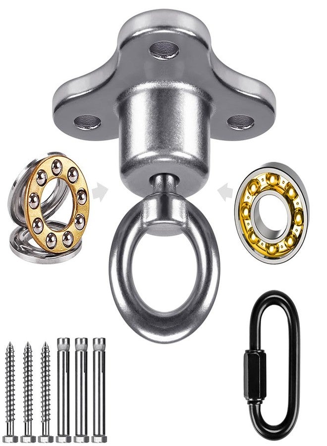 Dolibest Bearing Swing Hanger with Carabiner, 360 Swivel Swing Hanger, Heavy Duty Hammock Hanging Kit for Tire Kit Playground Hanging Hammock Chair, Yoga, 3 Screws, 900 LB Capacity - Image 1