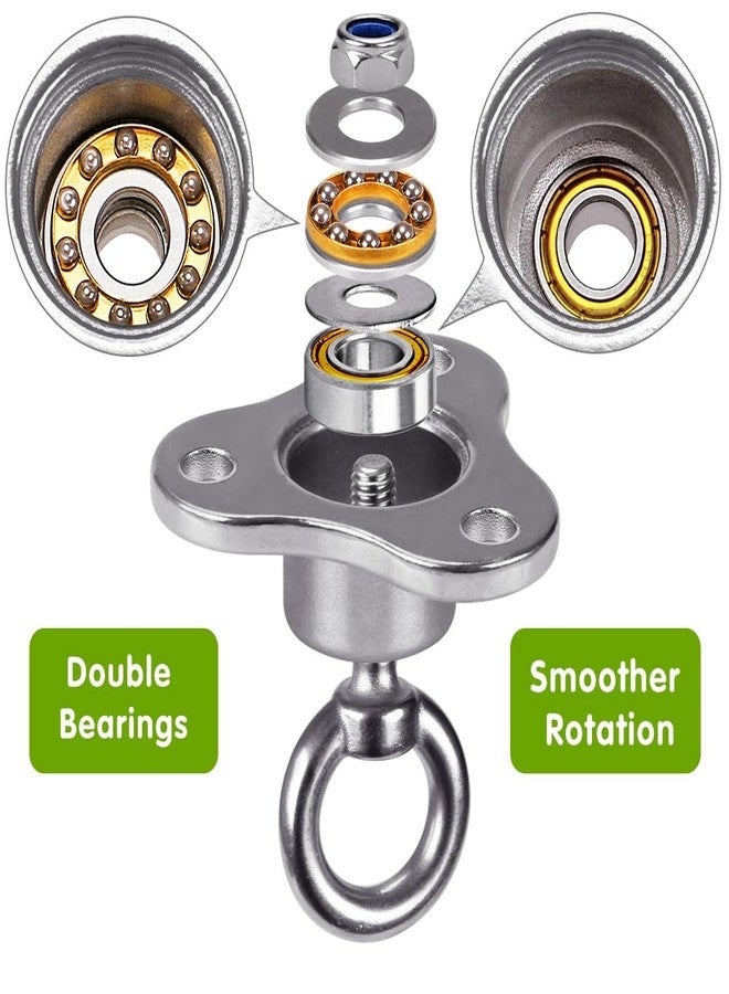Dolibest Bearing Swing Hanger with Carabiner, 360 Swivel Swing Hanger, Heavy Duty Hammock Hanging Kit for Tire Kit Playground Hanging Hammock Chair, Yoga, 3 Screws, 900 LB Capacity - Image 4