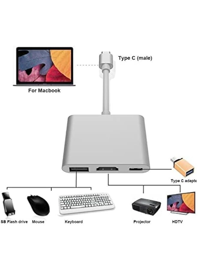 USB C to HDMI 4K Adapter with USB 3.0 Port and USB Charging Port - Wide Compatibility - 1 Piece - Image 4