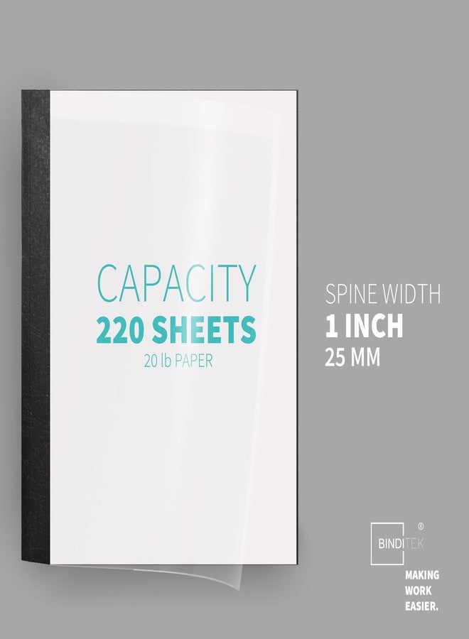 Binditek 10 Pack Thermal Binding Presentation Covers, 1 Inch Spine, Holds 220 Sheets, Ultra Clear Front Cover, Black Paper Back Cover, Letter Size, for Students and Coworkers - Image 3