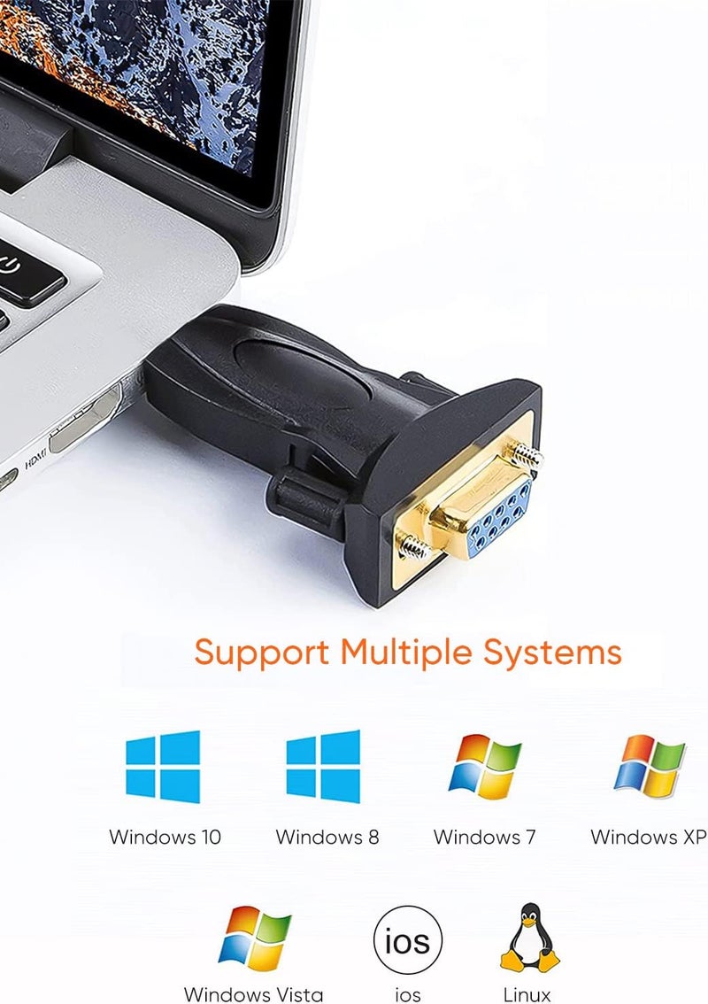 CableCreation USB to RS232 Adapter with FTDI Chipset, USB 2.0 Male to RS232 Female DB9 Serial Converter for Cashier Register, Modem, Scanner, Industriual Machinery, CNC and Above,Black - Image 5