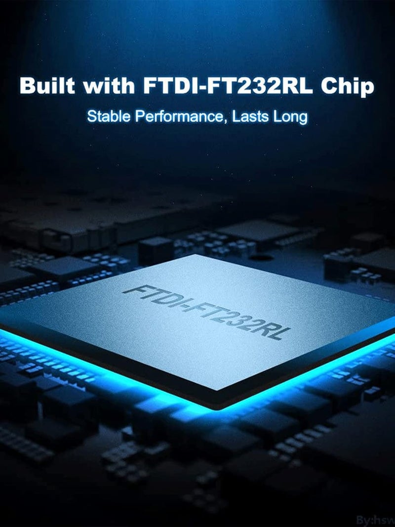 CableCreation USB to RS232 Adapter with FTDI Chipset, USB 2.0 Male to RS232 Female DB9 Serial Converter for Cashier Register, Modem, Scanner, Industriual Machinery, CNC and Above,Black - Image 4