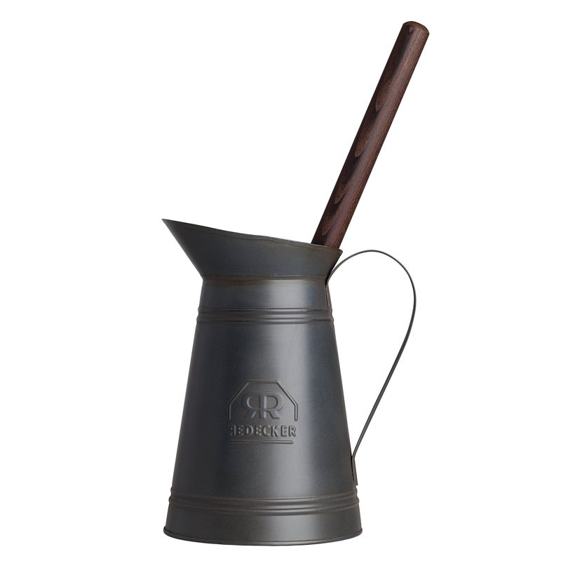 REDECKER Nylon Toilet Brush with Dark Coated Metal Holder, Oiled Thermowood Handle, Replaceable Head, Vintage Design, Made in Germany - Image 1