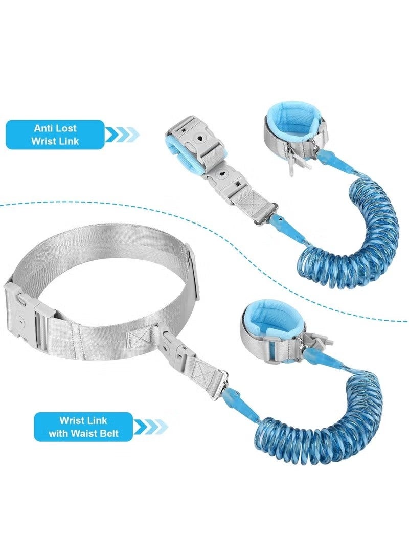 KIIUMI Toddler Safety Harness Walking Leash,Anti Lost Wrist Link,Child Leash Secure Harness with Key Lock,Safety Wrist Leash for Kids Baby Boys and Girls 5 feet(BLUE) - Image 4