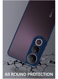 NAFCO For Vivo V50 Lite - Hard Back Transparent Crystal Clear Case with Colourful TPU Bumper & Drop Protection Case Cover - Blue  - Image 4