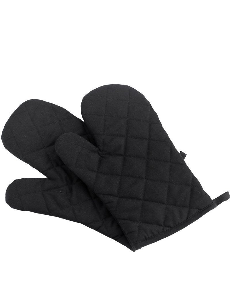 Oven Mitts, Premium Heat Resistant Kitchen Gloves Cotton & Polyester Quilted Oversized Mittens, 1 Pair Pink - Image 1