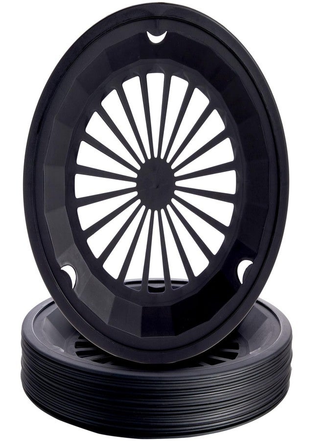 Juvale Plastic Paper Plate Holders Reusable - Black, Medium (Fits 9-Inch), Pack of 20 - Support Rings with Snap-In Grooves, Stability for Picnic & Party - Image 1