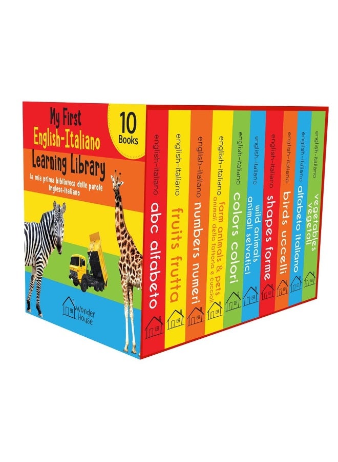 Wonder House Books My First English-Italiano Learning Library (la mia prima biblioteca delle parole Inglese-Italiano) : Boxset of 10 English - Italian Board  - Image 1