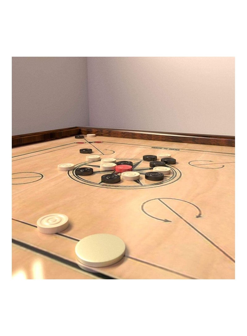 ULTIMAX Wooden Carrom Coins with Striker Premium Wooden Carrom Coins 6 mm Thickness, 24 Coins+ 1 Striker - Image 2
