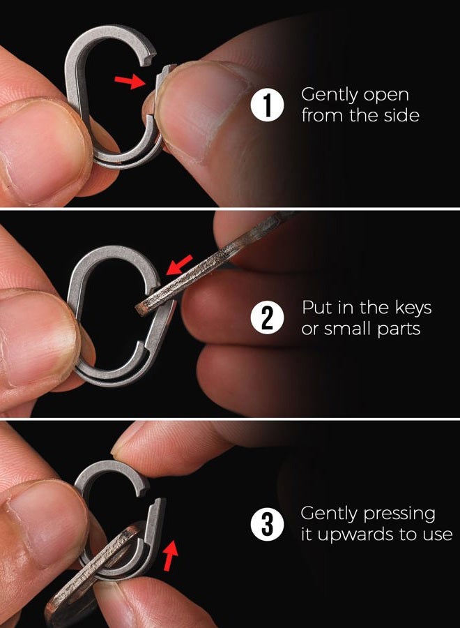 FEGVE Titanium Key Chain Rings for Home Car Keys Organization, Matte Ring-5pcs, S - Image 3