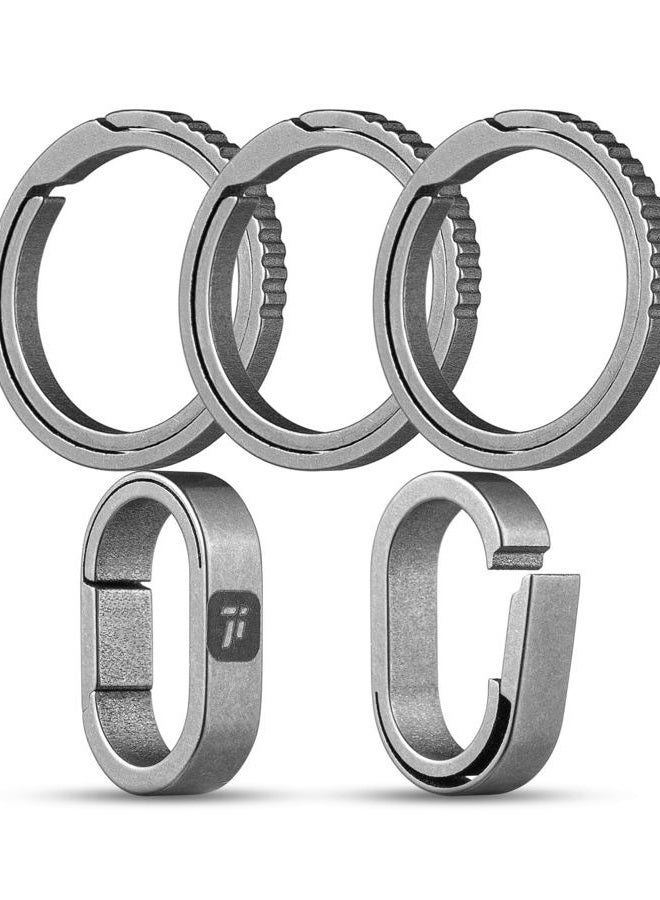 FEGVE Titanium Key Chain Rings for Home Car Keys Organization, Matte Ring-5pcs, S - Image 1