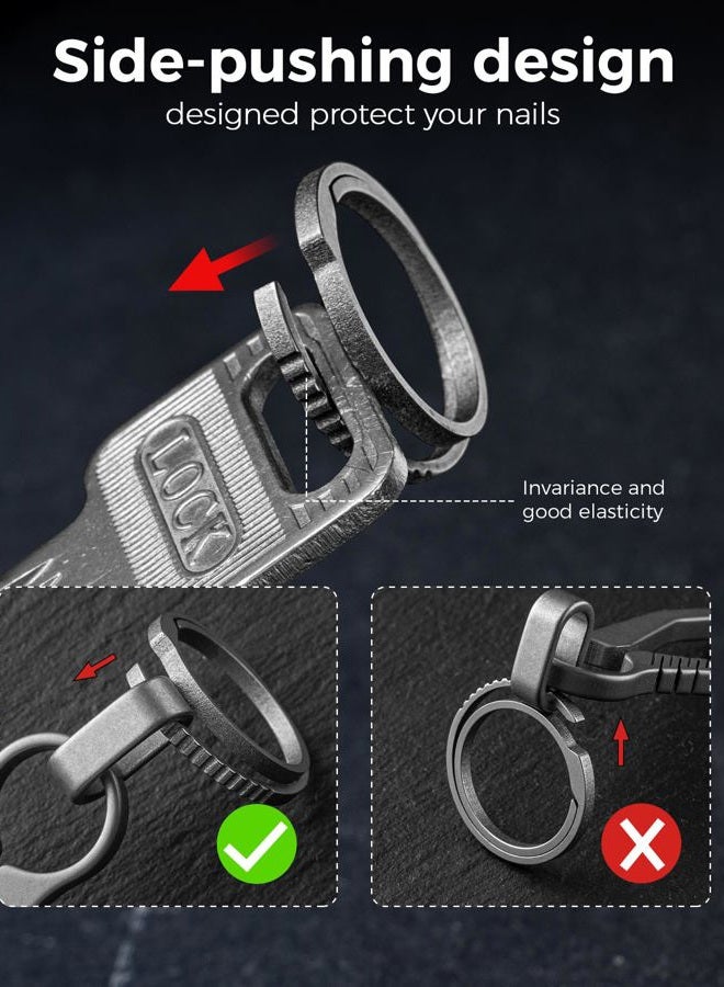 FEGVE Titanium Key Chain Rings for Home Car Keys Organization, Matte Ring-5pcs, S - Image 5