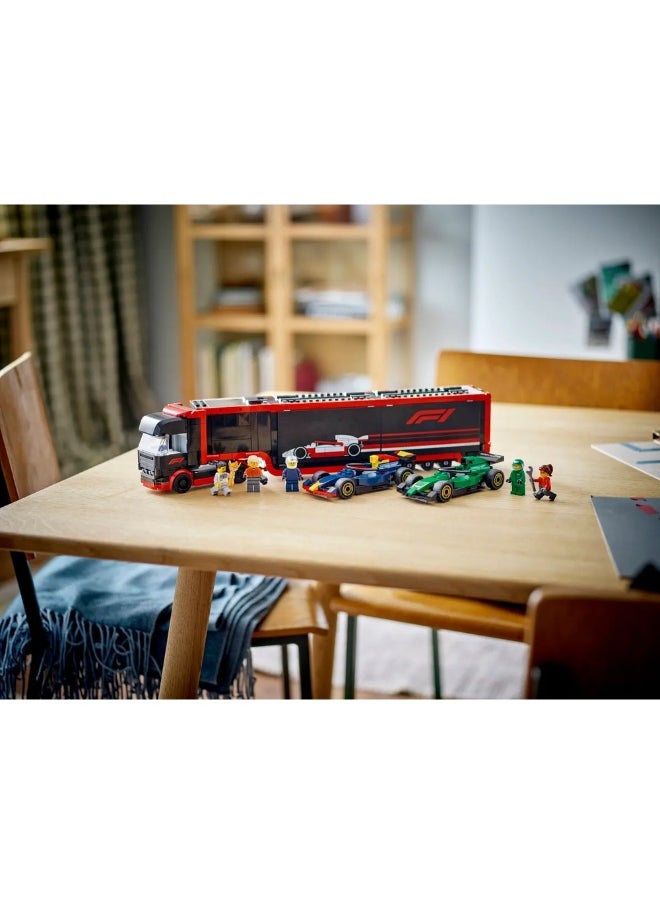 LEGO LEGO - City F1 Truck with RB20 & AMR24 F1 Cars 1086 Pieces - 60445  - Image 5