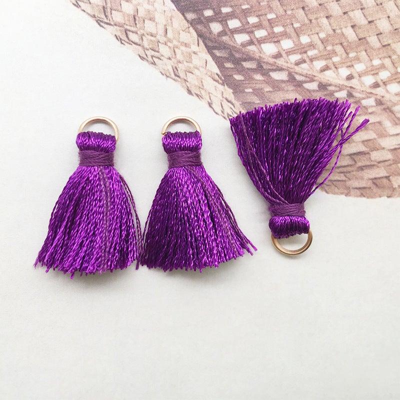 1 tassel handmade multicolor wholesale DIY handmade earrings keychain bag pendant accessories tassel hanging tassel Roland Purple Tassel -14736