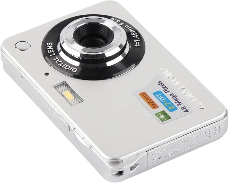 AYNEFY 48 ميجابكسل كاميرا رقمية فيديو 4K شاشة LCD 2.7 بوصة محمولة فضي - Image 2